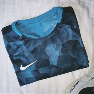Blue Nike Workout Shirts
